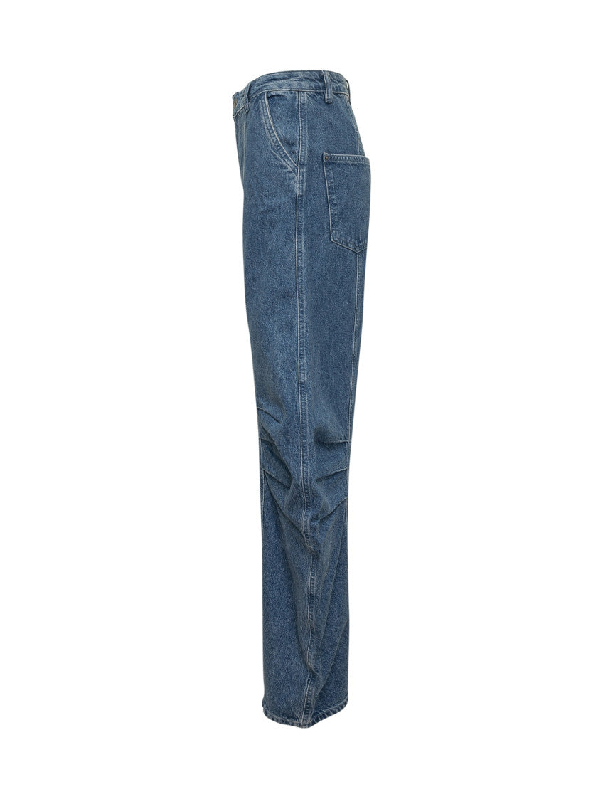 Blue Relaxed High Rise Jeans 3