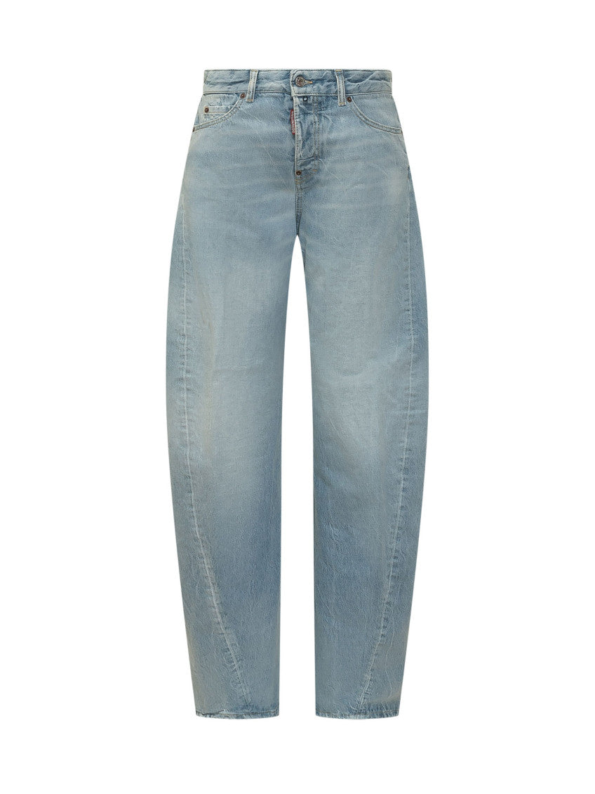 Light Blue Loose Mid Rise Jeans 1