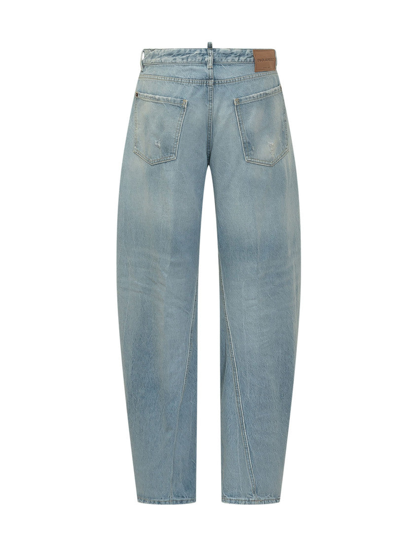Light Blue Loose Mid Rise Jeans 2