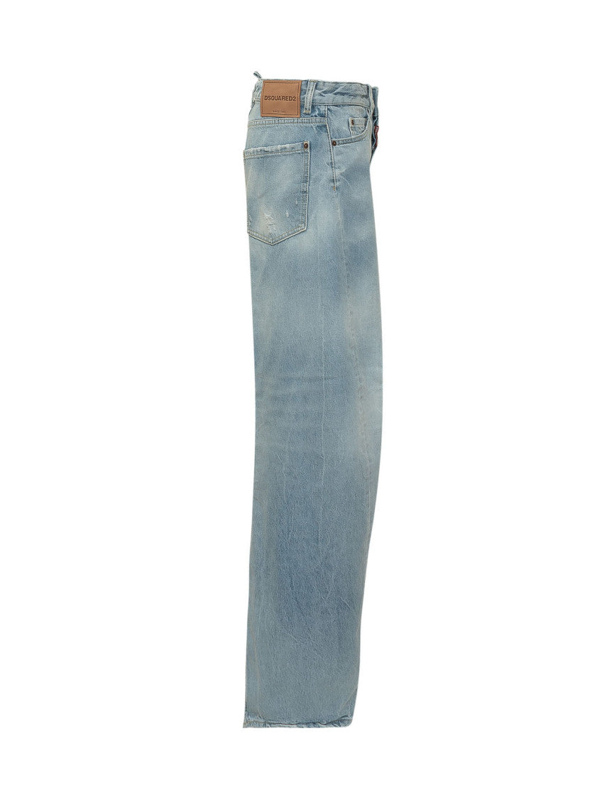 Light Blue Loose Mid Rise Jeans 3
