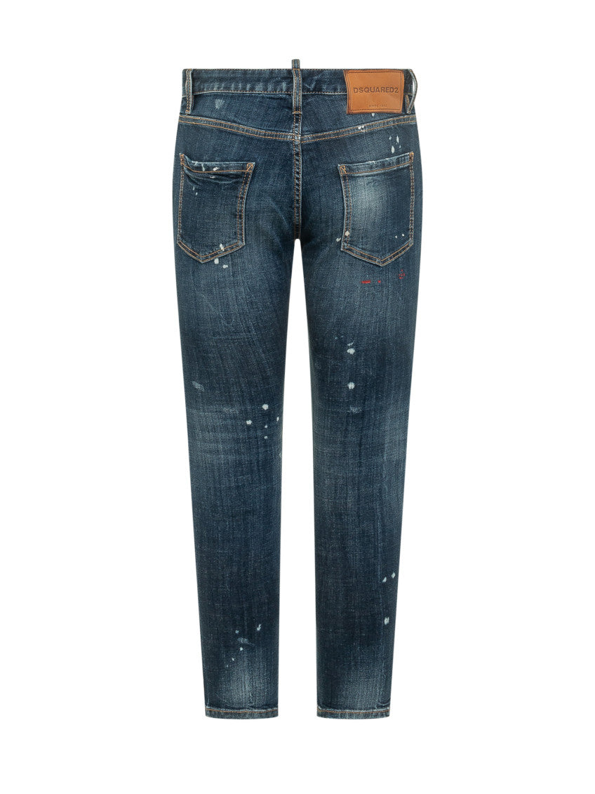 Blue Skinny Mid Rise Jeans 2