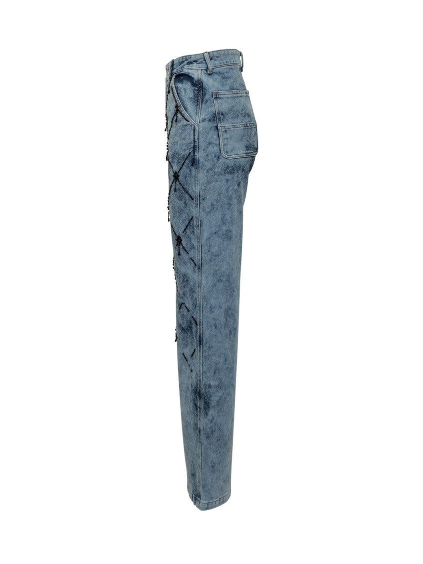 Blue Straight High Rise Jeans 3