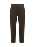 Brown Slim Flat Front Pants 1