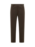 Brown Slim Flat Front Pants 1