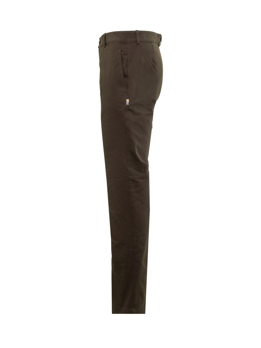 Brown Slim Flat Front Pants 2
