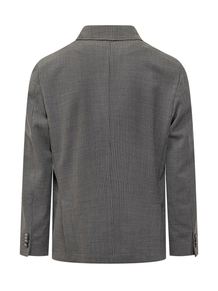 Dark Grey Textured Blazer 3