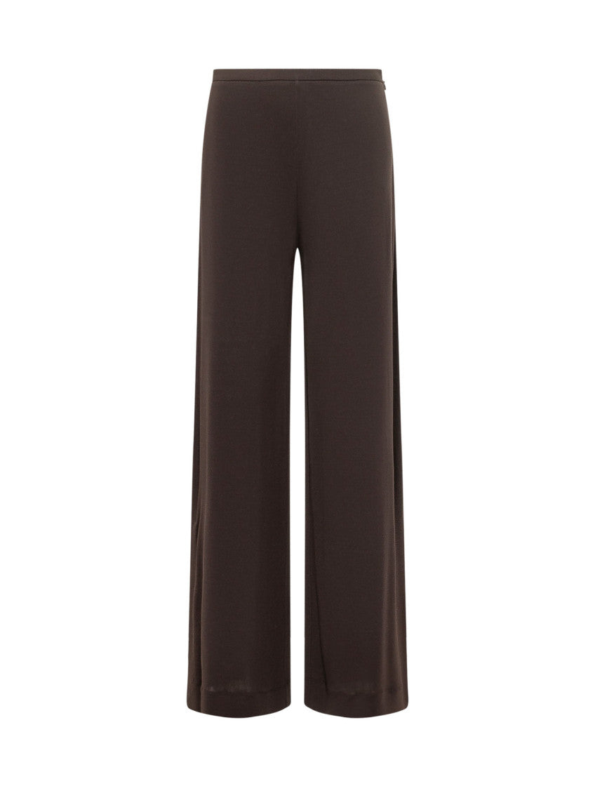 Brown Relaxed Flat Front Pants 1