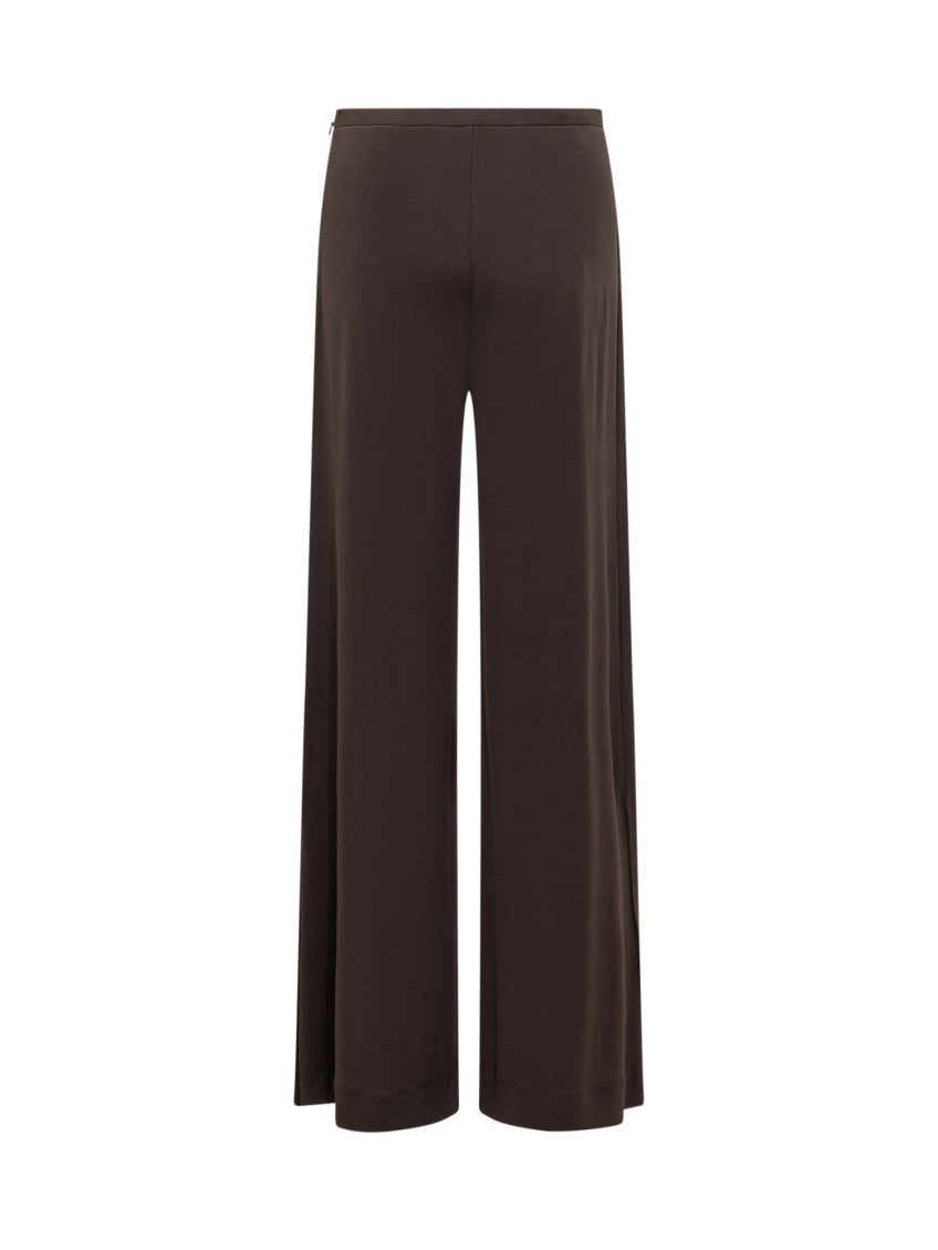 Brown Relaxed Flat Front Pants 2