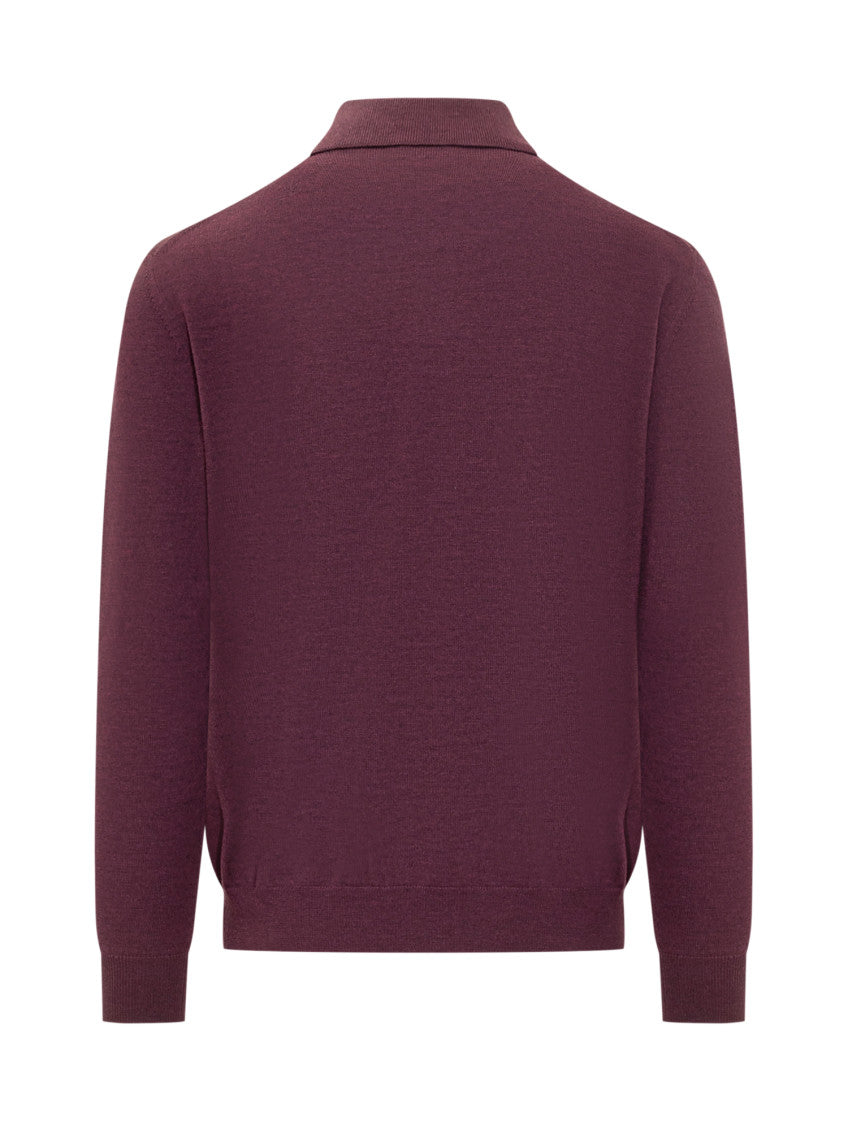 Purple Solid Shirt Collar Polo 2