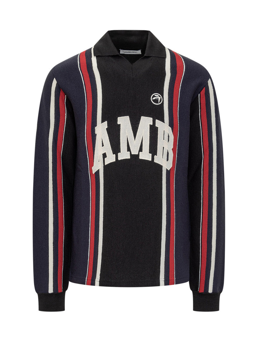 Blue Stripes Shirt Collar Polo 1
