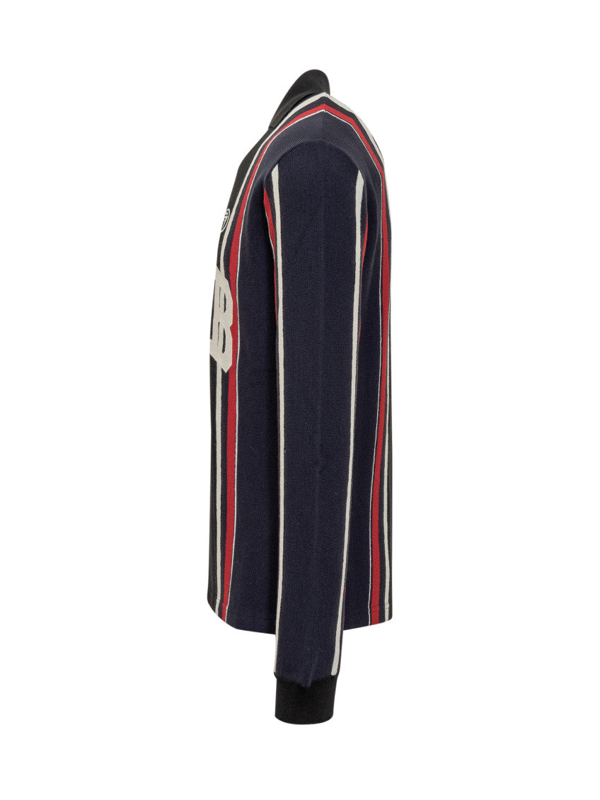 Blue Stripes Shirt Collar Polo 3