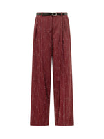 Red Straight Flat Front Pants 1