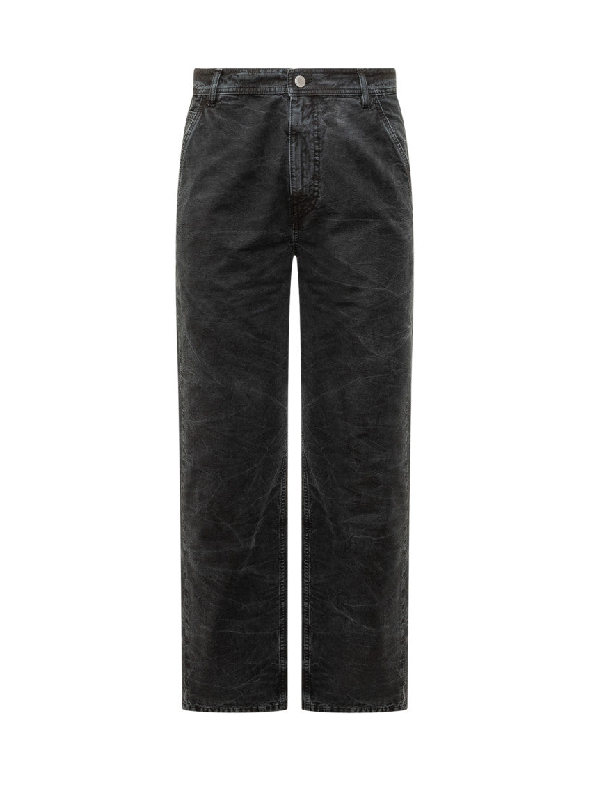 Black Straight Flat Front Pants 1