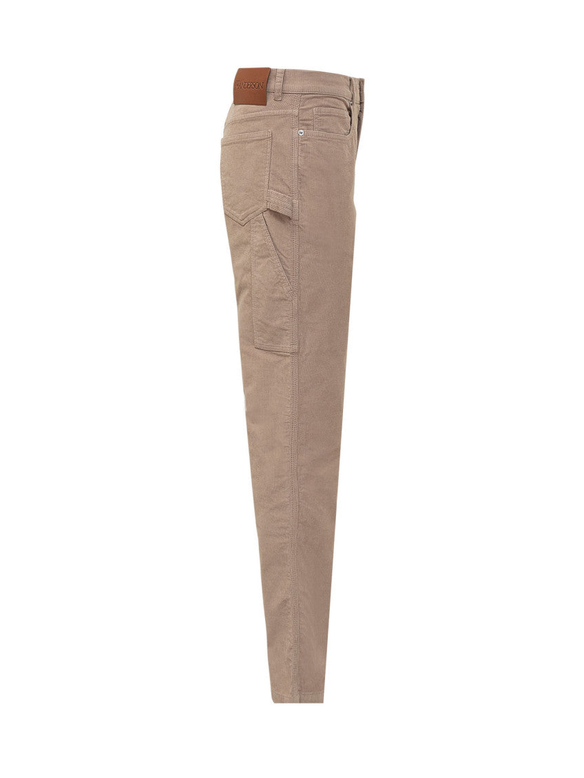 Brown Loose Flat Front Pants 2