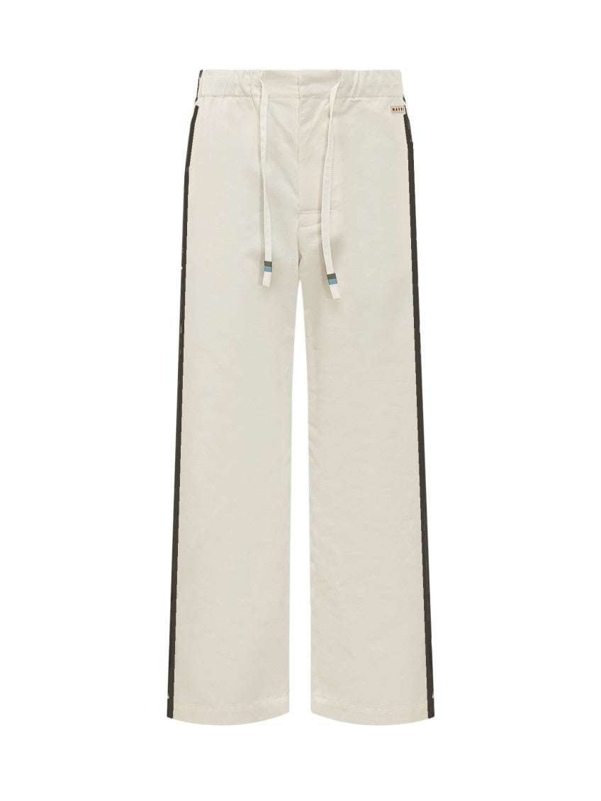 White Relaxed Drawstring Pants 1