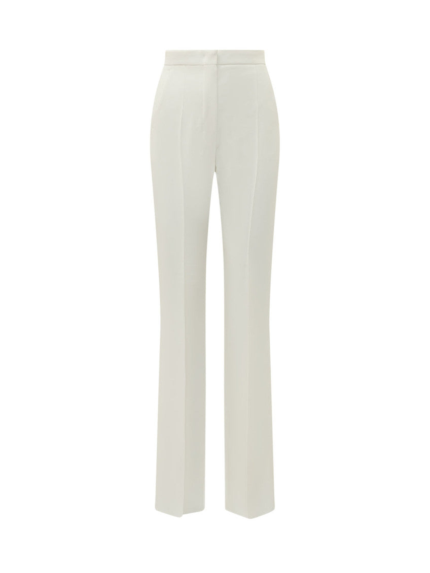 White Tailored Flat Front Pants 1