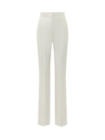White Tailored Flat Front Pants 1