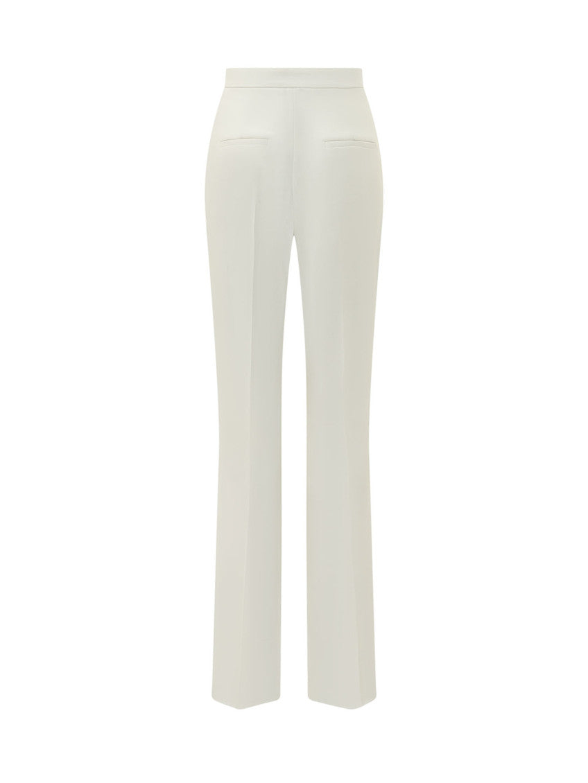 White Tailored Flat Front Pants 2