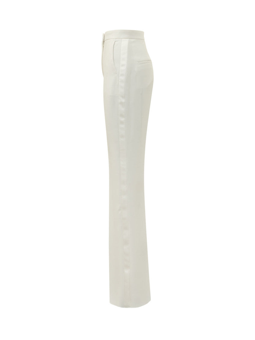 White Tailored Flat Front Pants 3