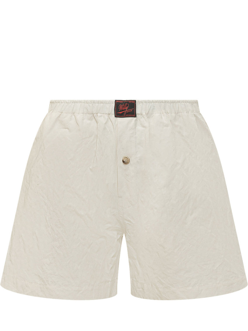 White Textured Shorts 1