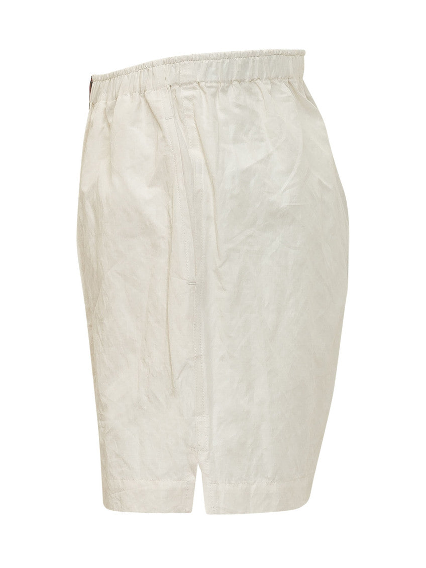 White Textured Shorts 3