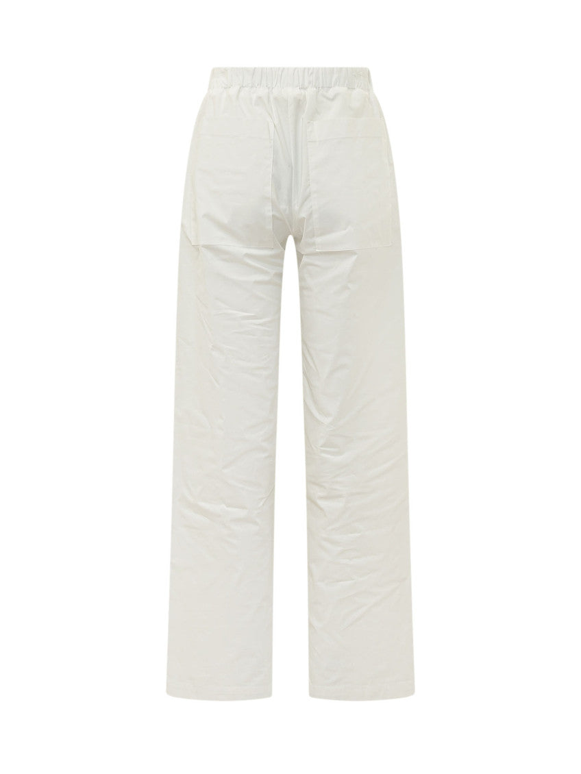 White Straight Drawstring Pants 2