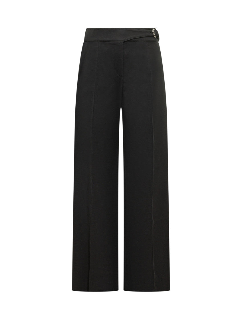 Black Relaxed Flat Front Pants 1