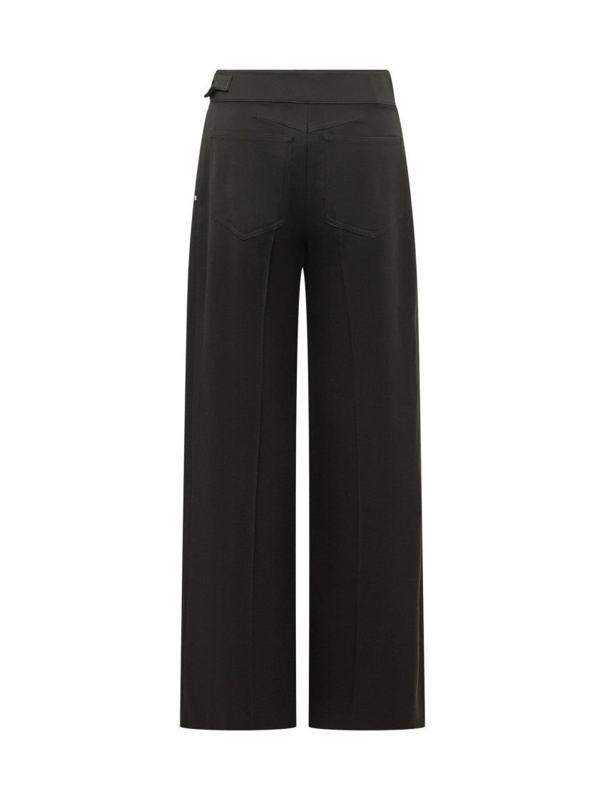 Black Relaxed Flat Front Pants 2