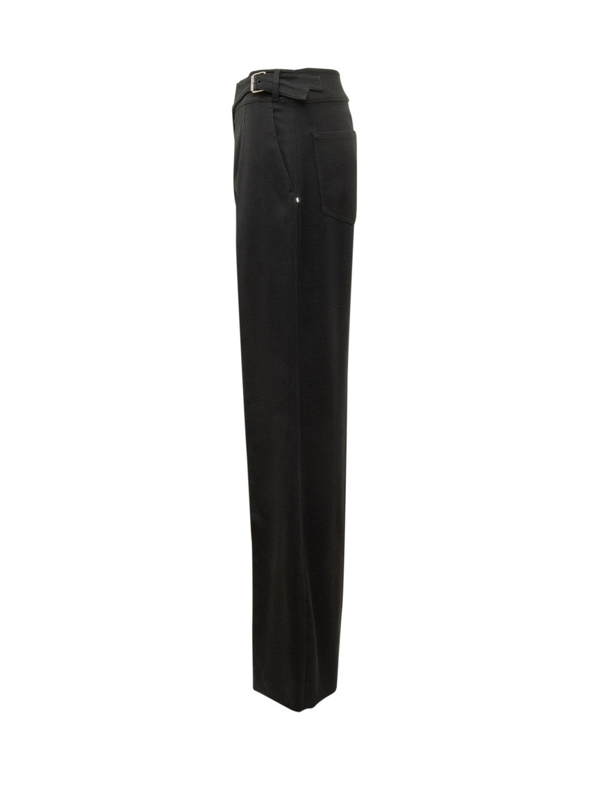 Black Relaxed Flat Front Pants 3