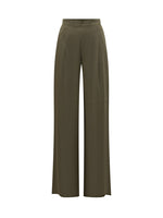 Green Relaxed Flat Front Pants 1