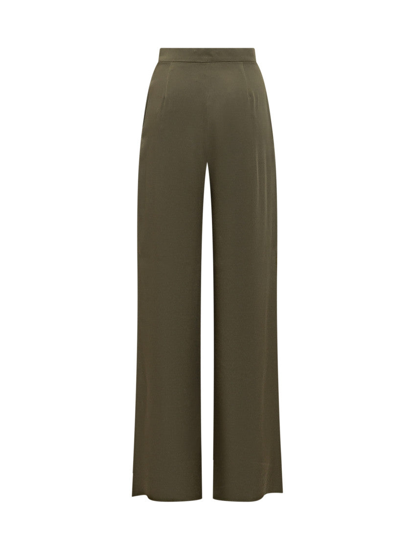 Green Relaxed Flat Front Pants 2