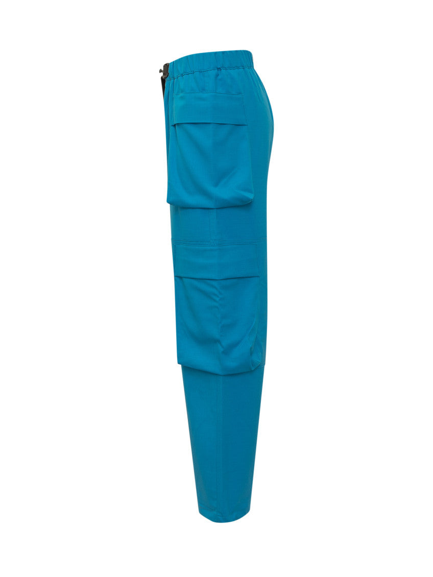 Blue Relaxed Cargos Pants 2