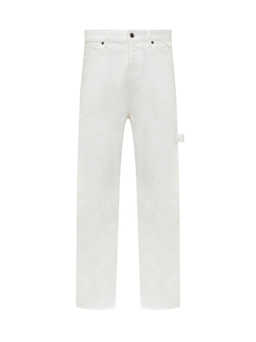 White Straight Flat Front Pants 1