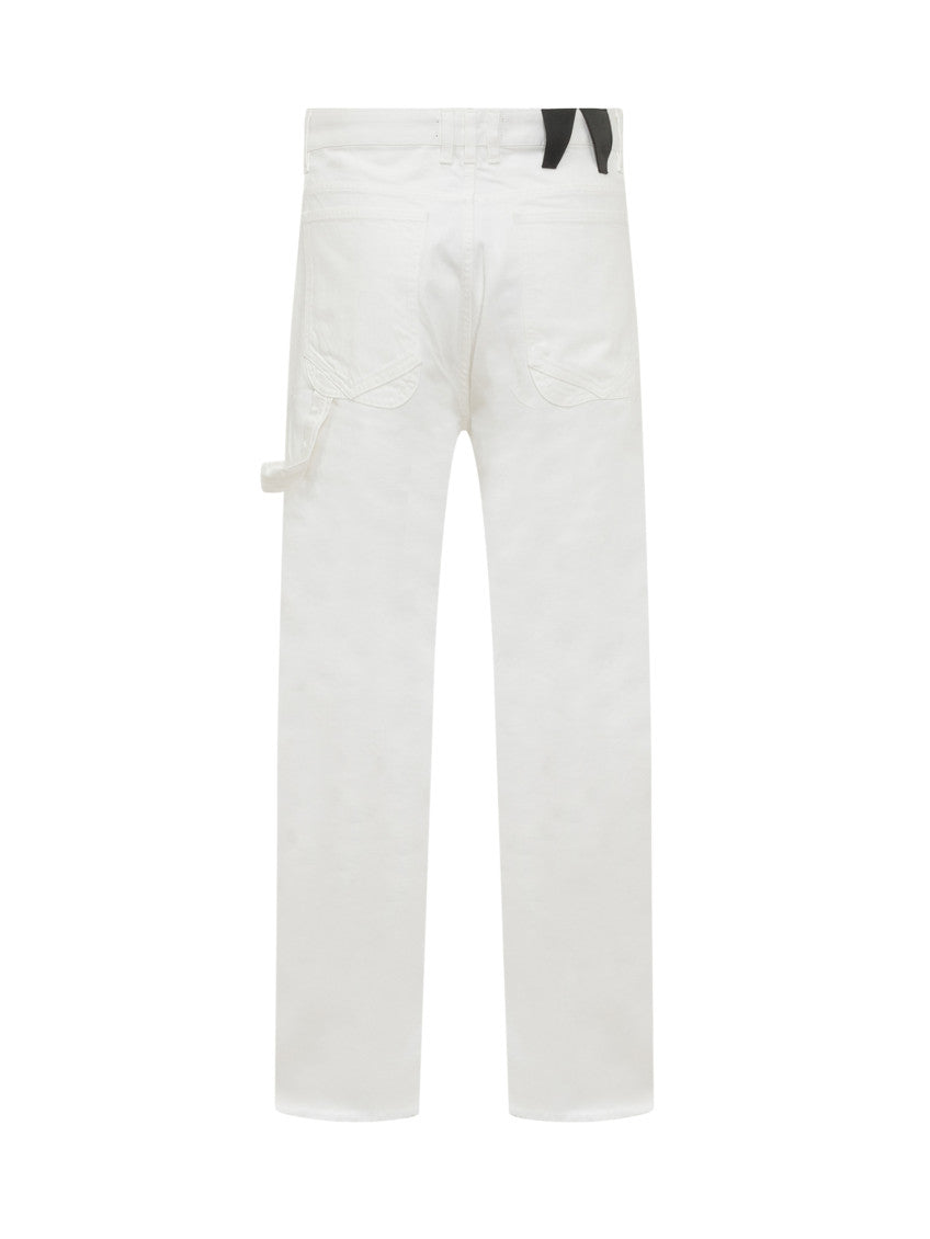 White Straight Flat Front Pants 3