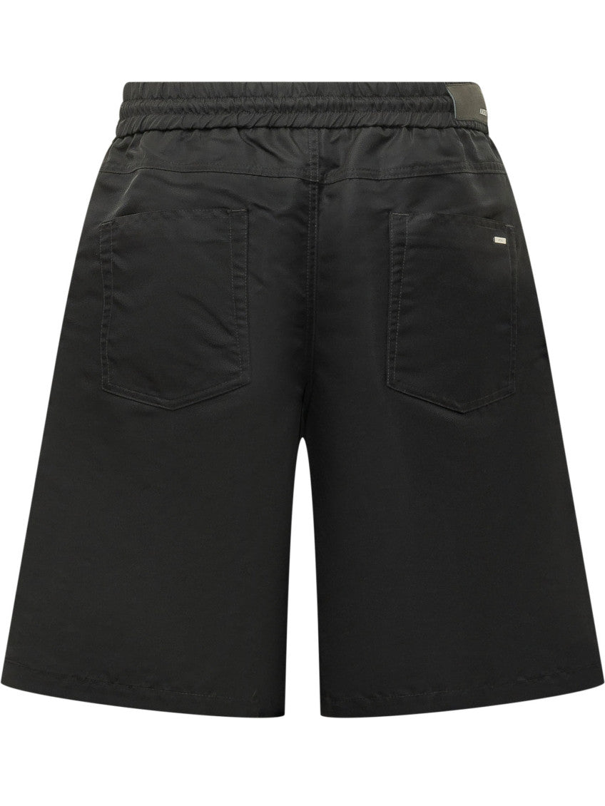 Black Embroidered Logo Shorts 2