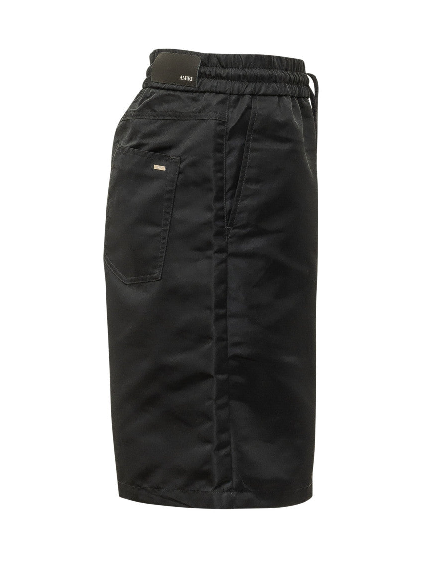 Black Embroidered Logo Shorts 3