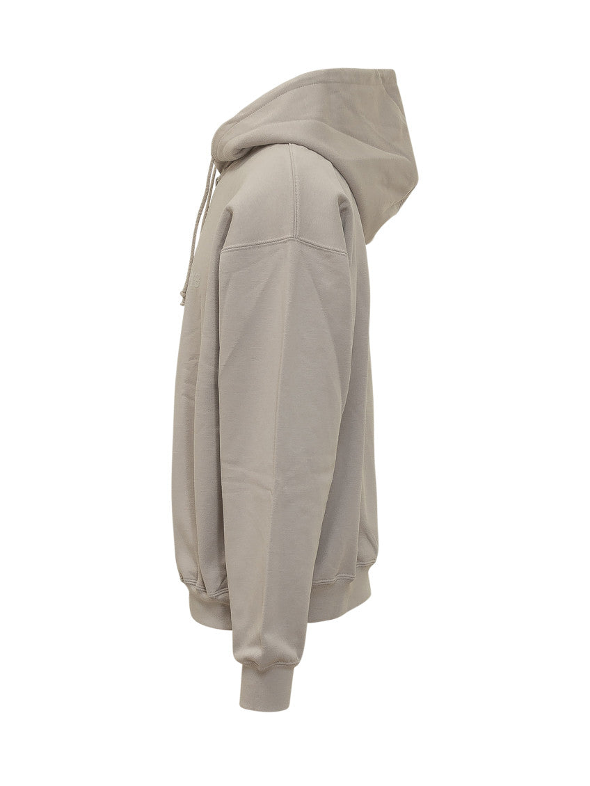 Beige Solid Hood Sweatshirt 2
