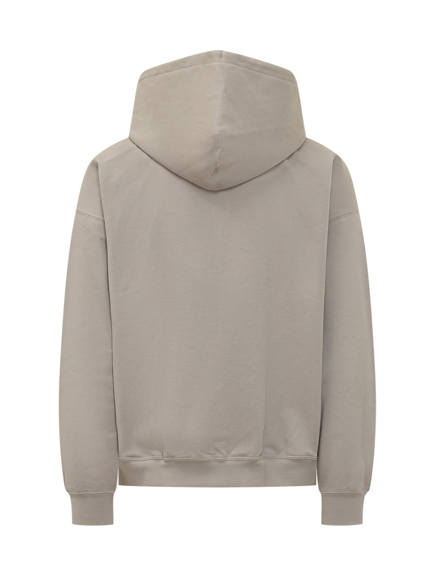 Beige Solid Hood Sweatshirt 3