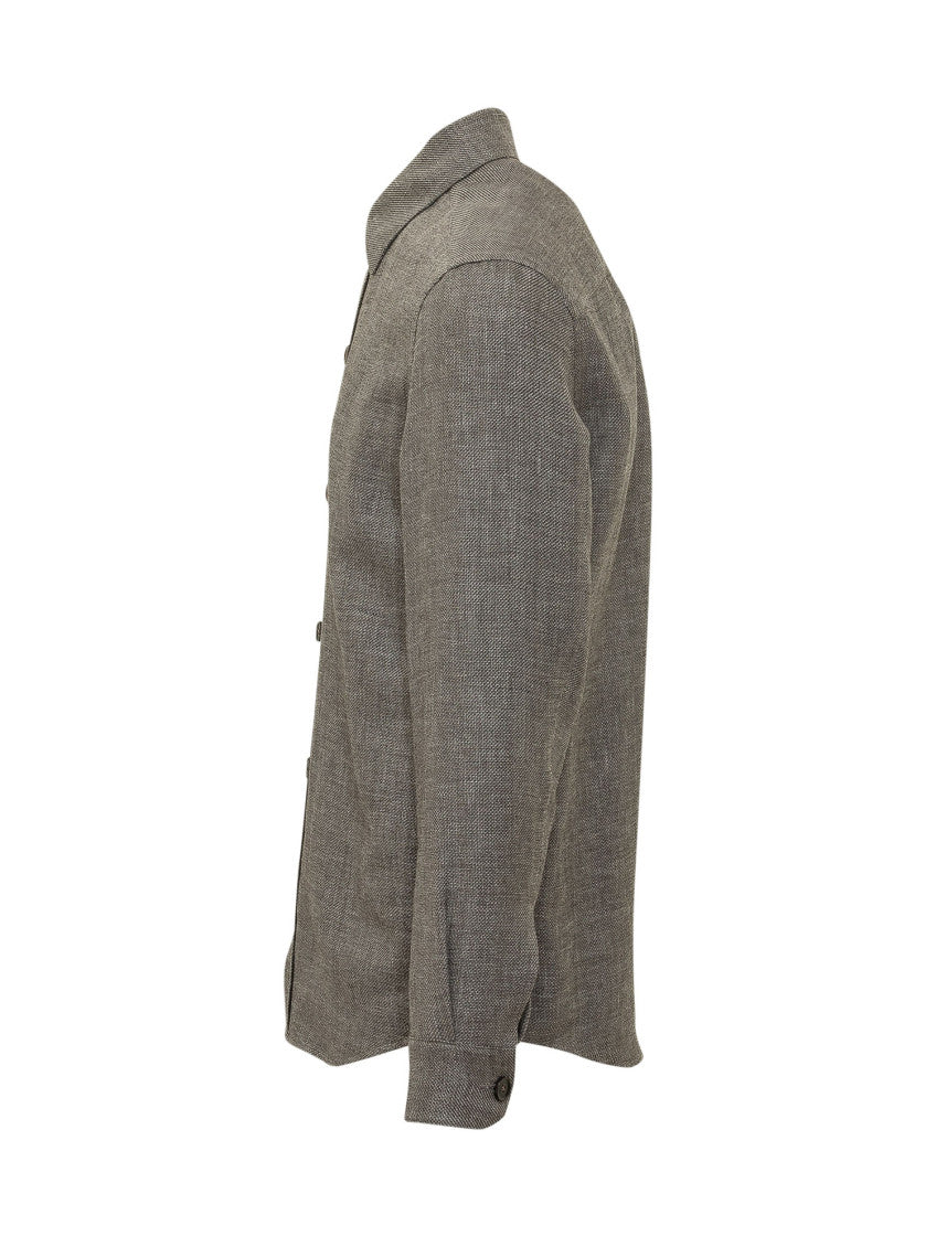 Grey Regular Textured Shirt 2