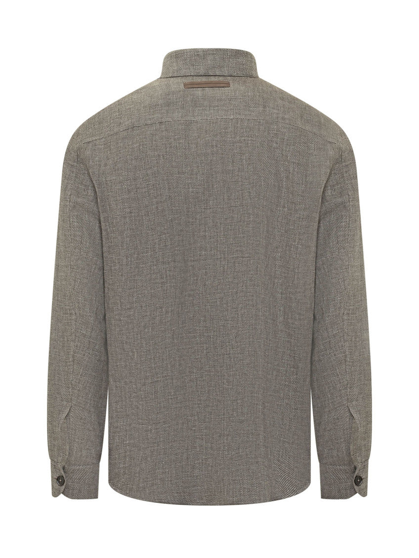 Grey Regular Textured Shirt 3