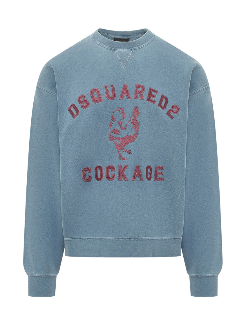 Blue Graphic Crew Neck Sweatshirt 1