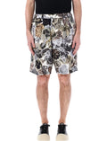 Black Floral Print Bermuda Shorts 1