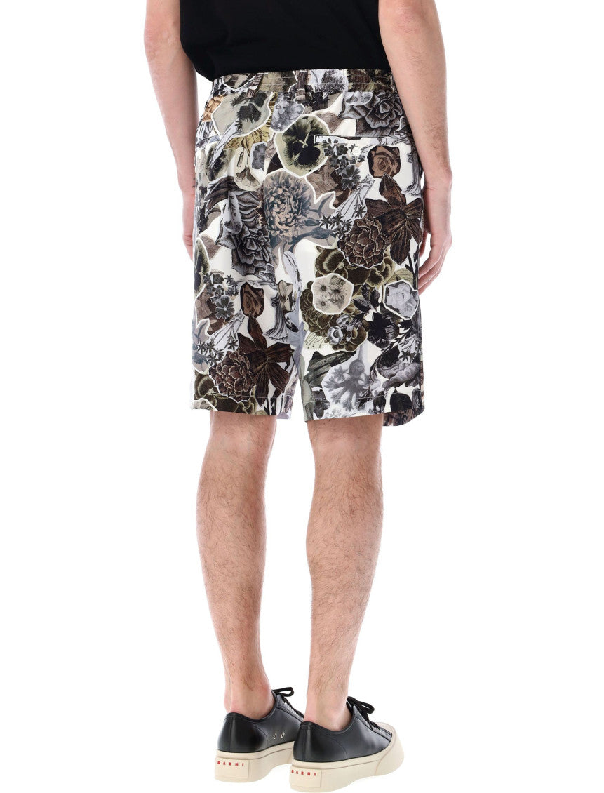 Black Floral Print Bermuda Shorts 2