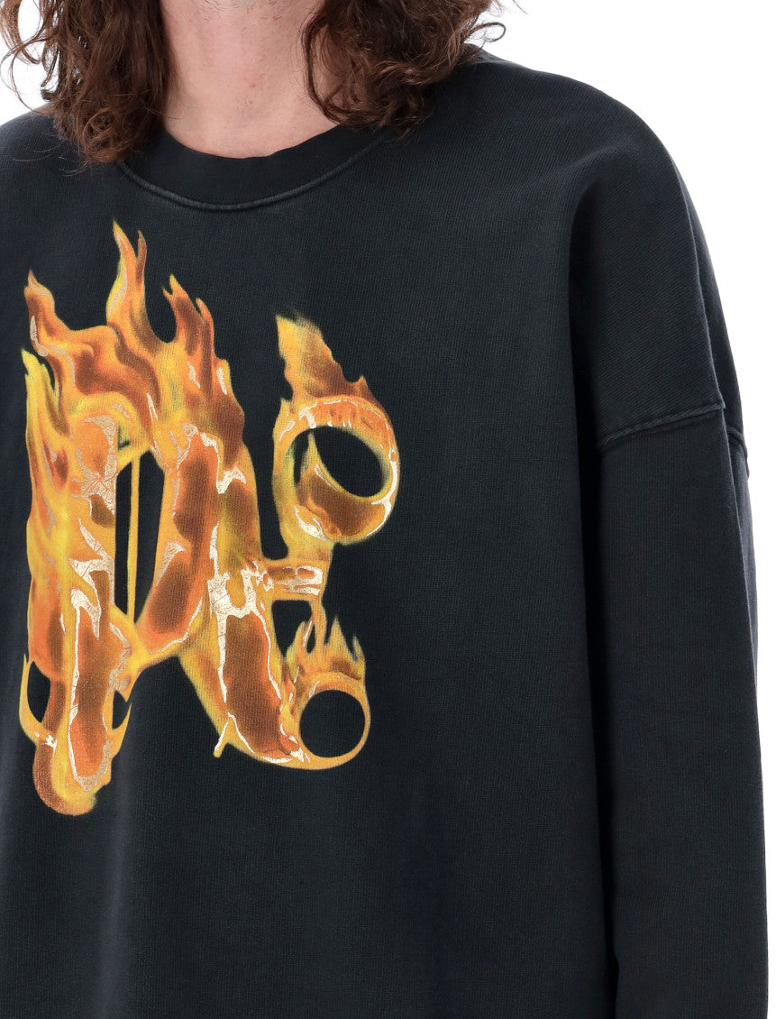 Black Burning Monogram Sweatshirt 3