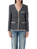 Navy Blue bouclé blazer 1