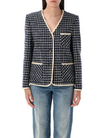 Navy Blue bouclé blazer 1