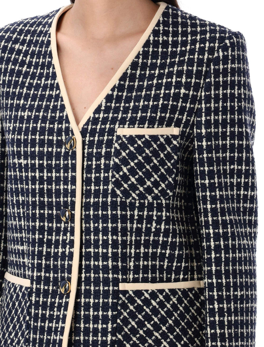 Navy Blue bouclé blazer 3