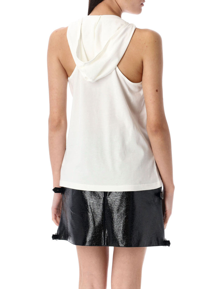 White Hooded tank top 2