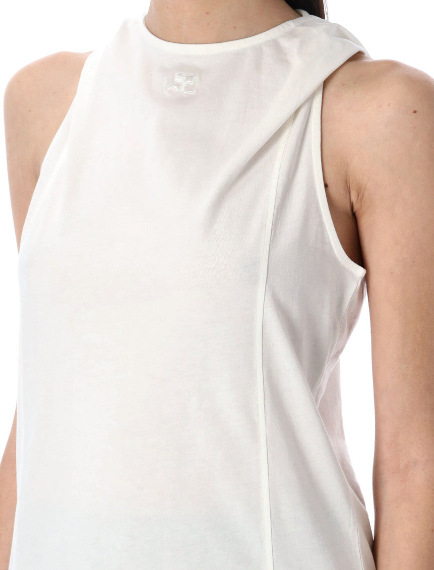 White Hooded tank top 3
