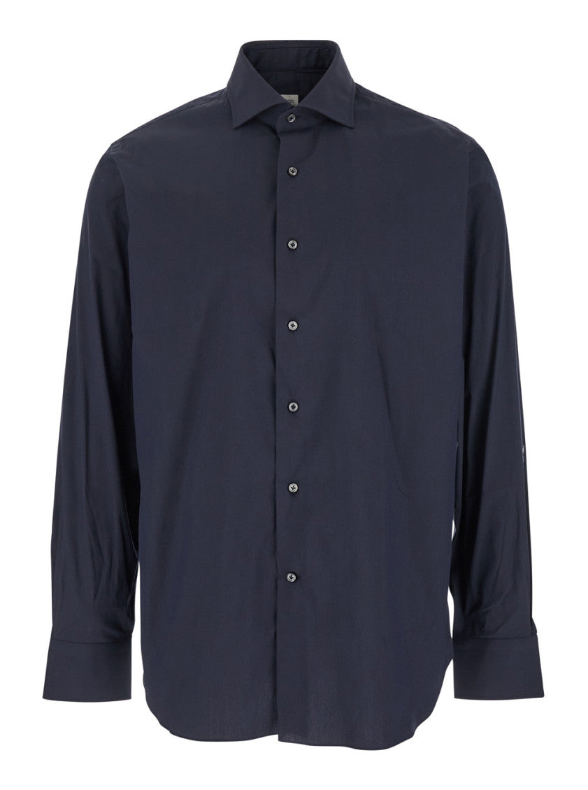 Navy Blue Solid Shirts 1
